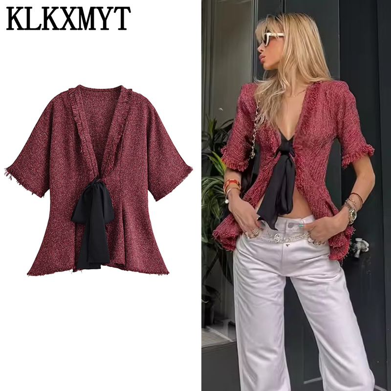 KLKXMYT Elegant Lace Up Women' - Tassel Fringe Trim ulasan dan harga