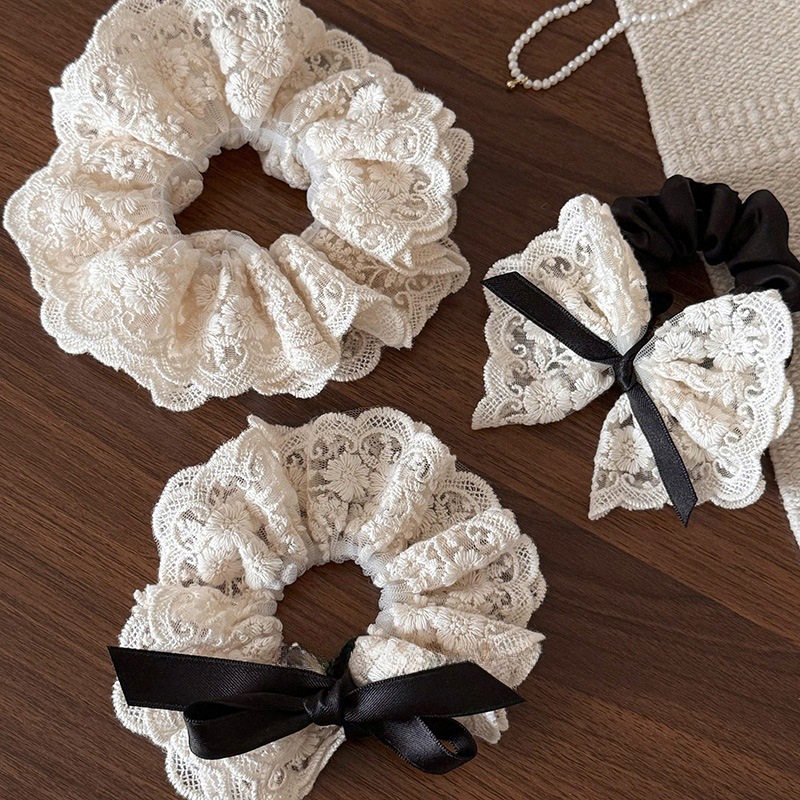 French retro double layered bo - Lace Ribbon Trim ulasan dan harga