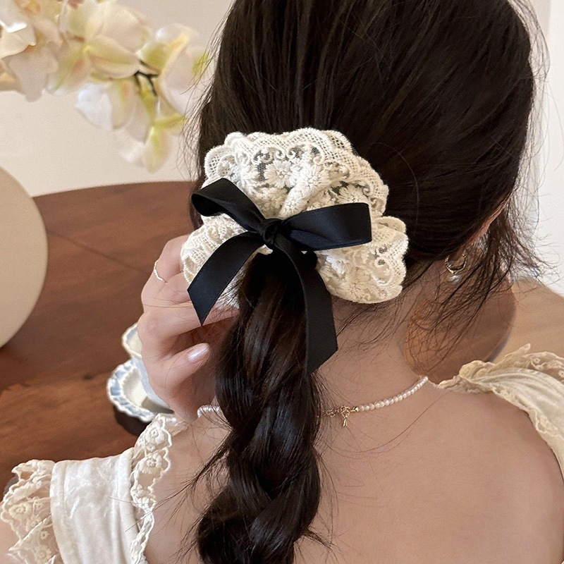 French retro double layered bo - Lace Ribbon Trim ulasan dan harga