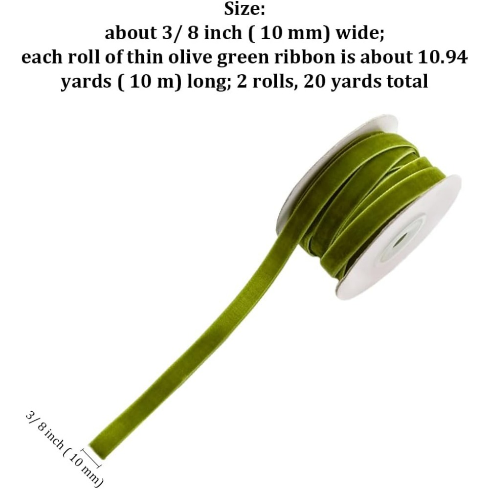 2 Rolls 21.88 Yards 3/8 Inch G - Velvet Ribbon Roll ulasan dan harga