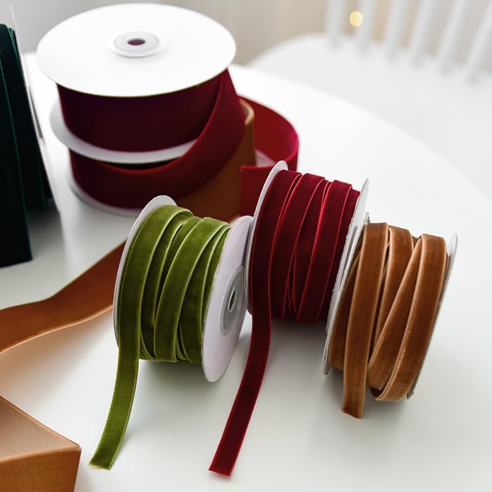 2 Rolls 21.88 Yards 3/8 Inch G - Velvet Ribbon Roll ulasan dan harga