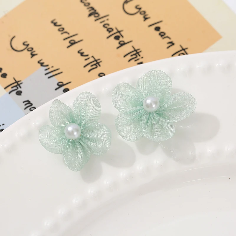 100PCS Pearl Yarn Flower Appli - Applique Patch Flower ulasan dan harga