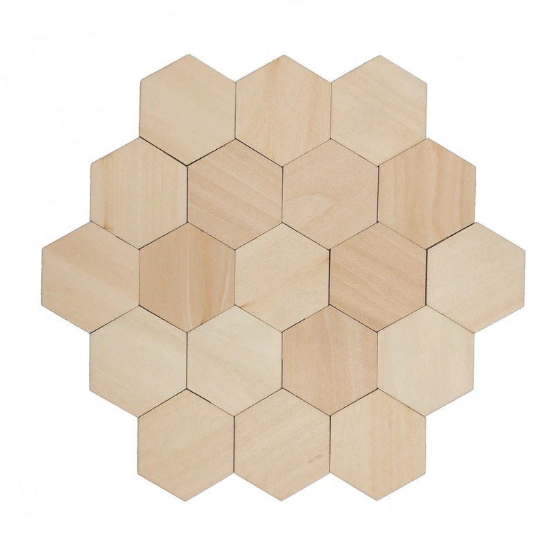 10-120mm Wooden Hexagon Blank  - Craft Embellishments ulasan dan harga