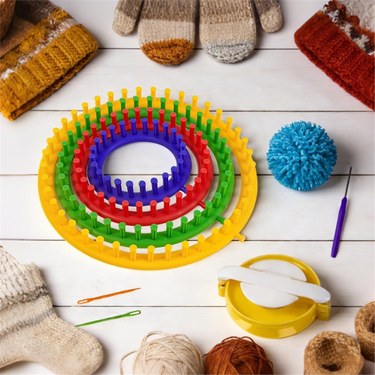 Light Weight Knitting Kit with - Pom Pom Maker Tool ulasan dan harga
