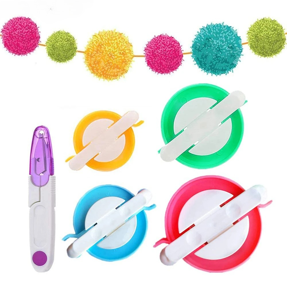 4-Size Pom Pom Maker Kit with  - Pom Pom Maker Tool ulasan dan harga