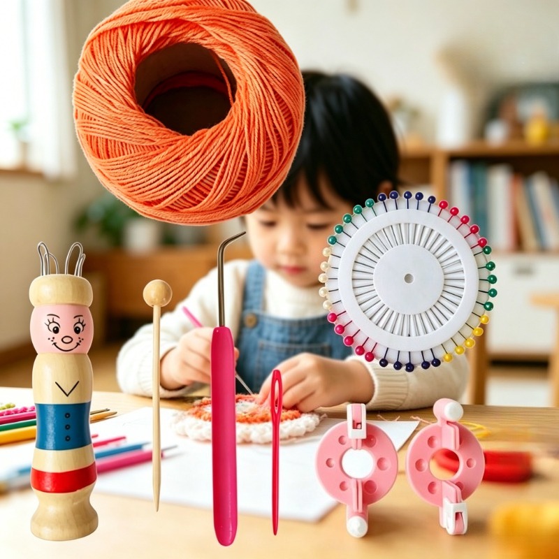 Wooden Doll French Knitter Kid - Pom Pom Maker Tool ulasan dan harga