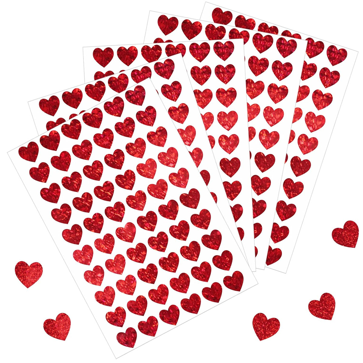 600 Pcs Red Heart Stickers, Sm - Glitter Vinyl Roll ulasan dan harga