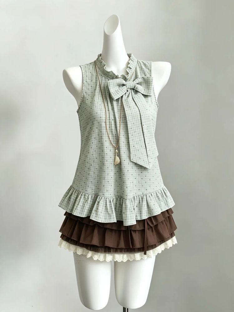Japanese Vintage sweeti 2-Piec - Elastic Lace Trim ulasan dan harga