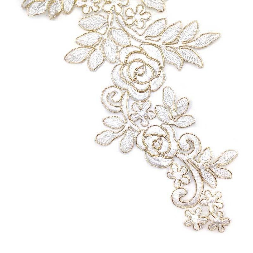 1Pair Polyester Fiber Embroide - Applique Patch Flower ulasan dan harga