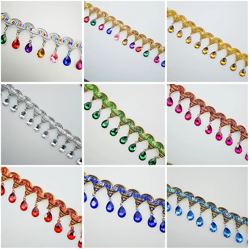 Rhinestone Fringe Tassel Lace  - Tassel Fringe Trim ulasan dan harga