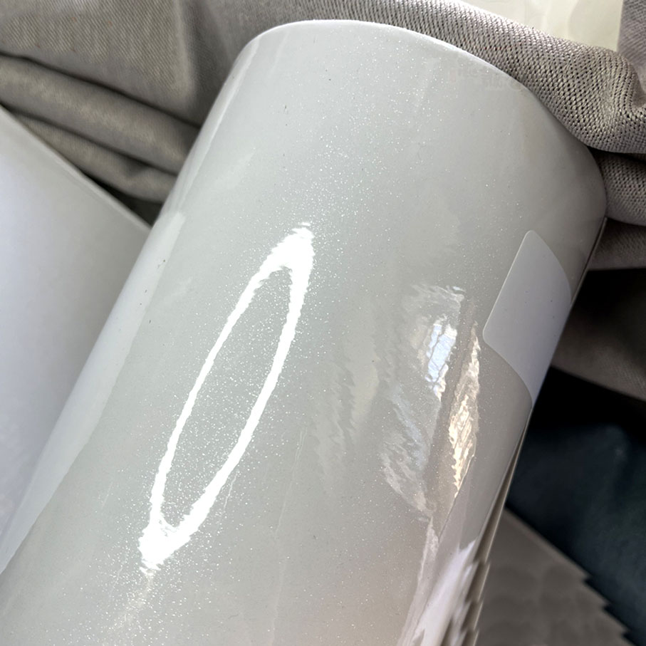 50cm*600cm High Glossy White G - Glitter Vinyl Roll ulasan dan harga