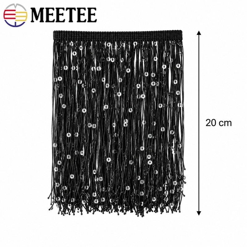 2/5/10M 20cm Sequin Fringe Tas - Fringe Ribbon Sewing ulasan dan harga