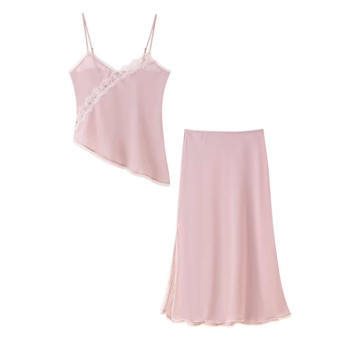 Tidalyf 2025 Women Pink Cami T - Elastic Lace Trim ulasan dan harga