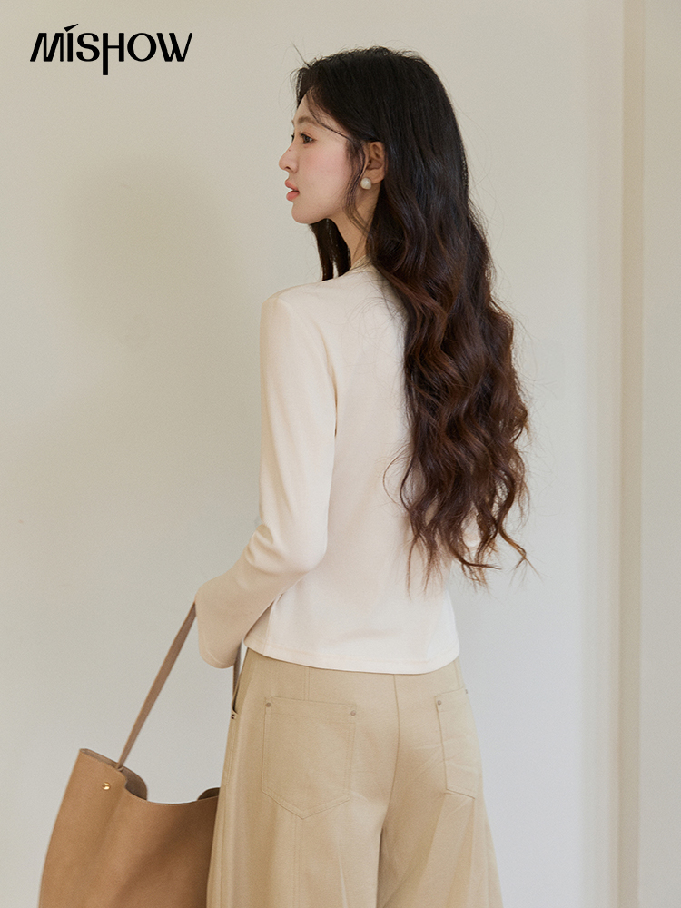 MISHOW Women's V-neck Splicing - Lace Ribbon Trim ulasan dan harga