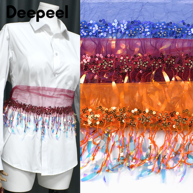 2/5/10Yards 15cm Sequins Bead  - Beaded Trim Fringe ulasan dan harga