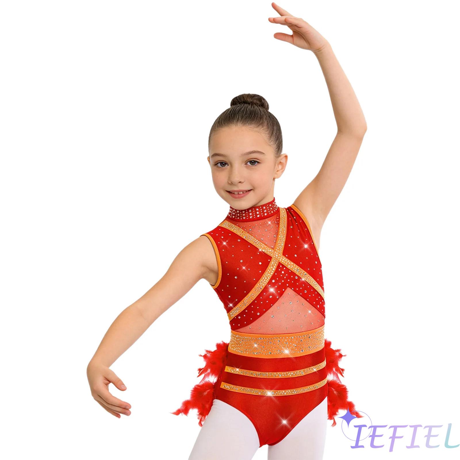 Kids Girls Latin Ballet Dance  - Rhinestone Banding Trim ulasan dan harga