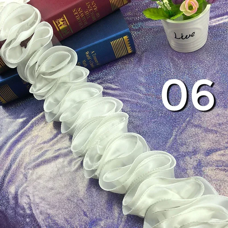 5Yards Pleated Ruffled Trim Sh - Lace Ribbon Trim ulasan dan harga